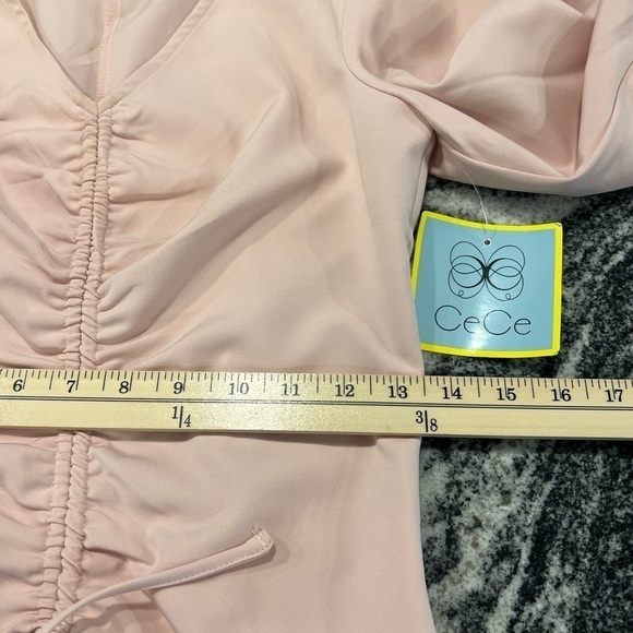 CECE blush fitted ruched in the middle blouse with oversized long sleeves - Picture 6 of 14